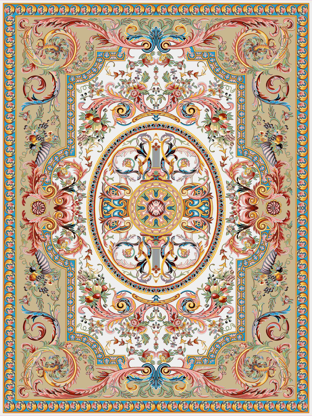 Yaqoot II Beige Acrylic Rug