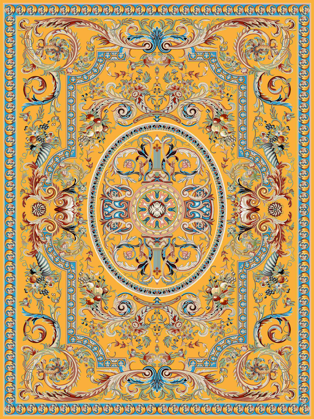 Yaqoot III Golden Acrylic Rug
