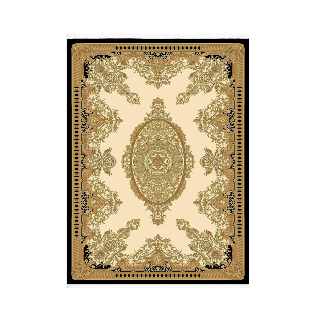 Seraph machine-made Persian Silk rug in Beige, 300 × 200 cm