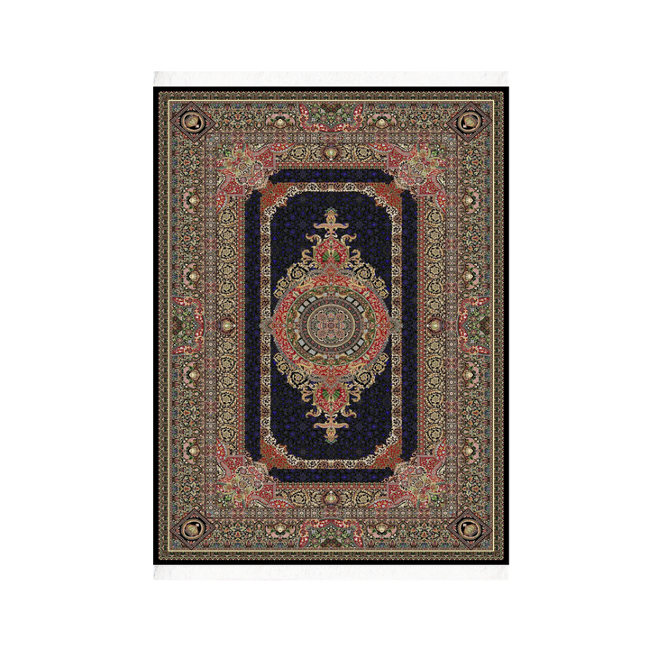 Imperial Crown machine-made Persian Silk rug in Navy Blue, 300 × 200 cm