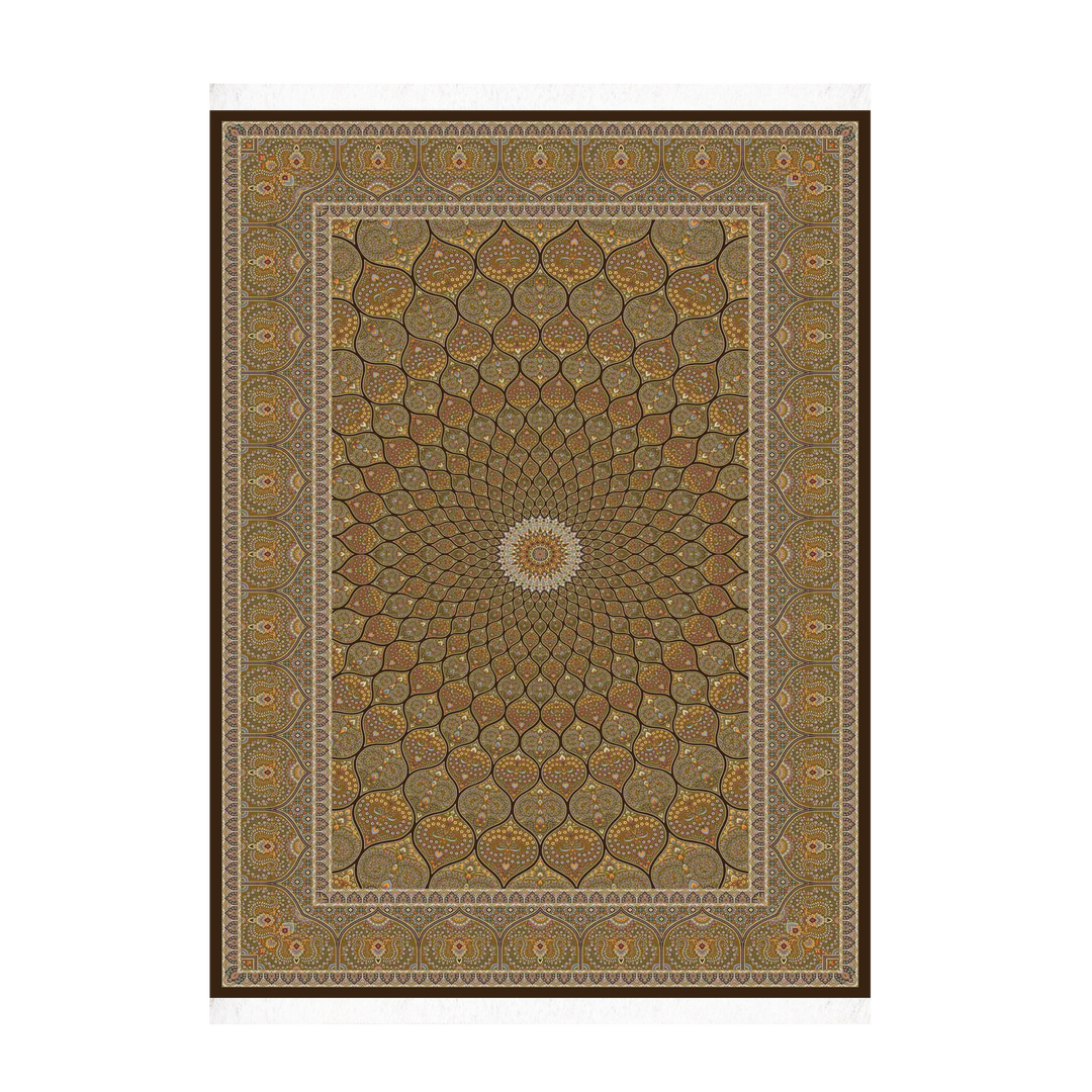 Islamic machine-made Persian Silk rug in Brown, 300 × 200 cm