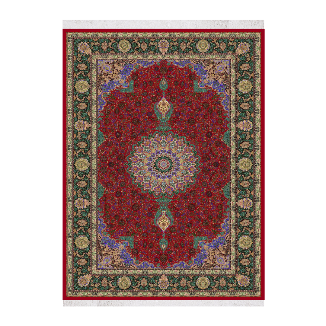 Sadegh Nejad machine-made Persian Silk rug in Crimson, 600 × 400 cm