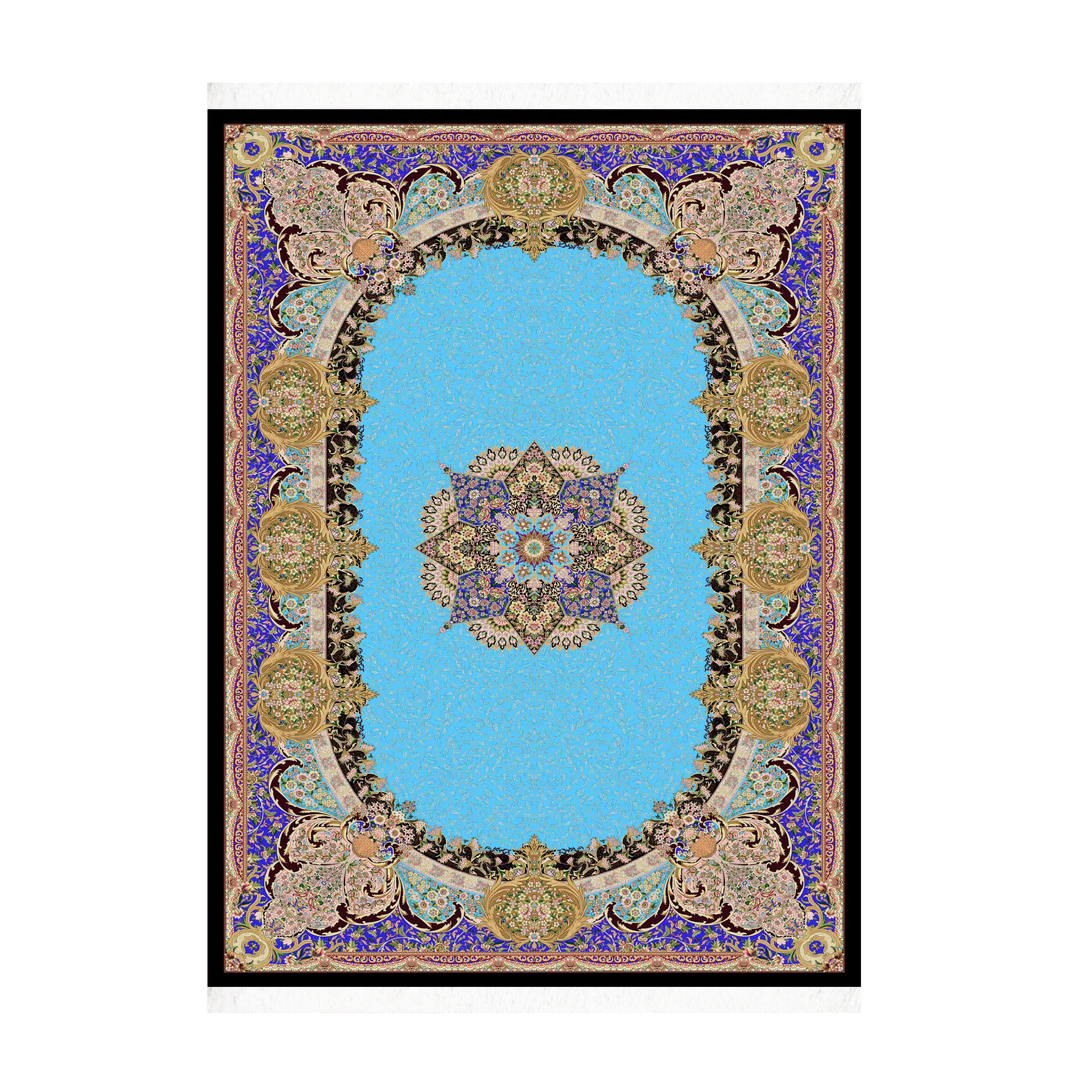 Fariba machine-made Persian Silk rug in Turquoise, 300 × 200 cm
