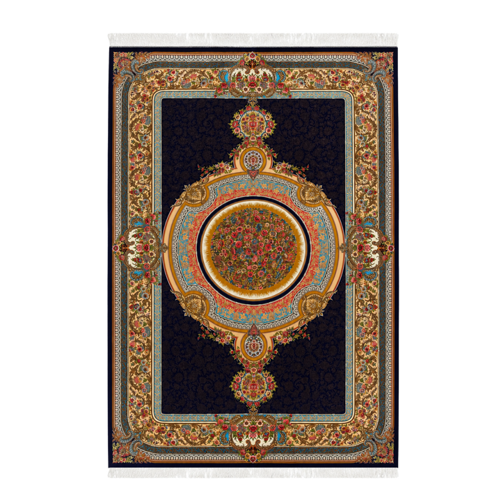Velvet Petal machine-made Persian Silk rug in Cobalt Blue, 300 × 200 cm