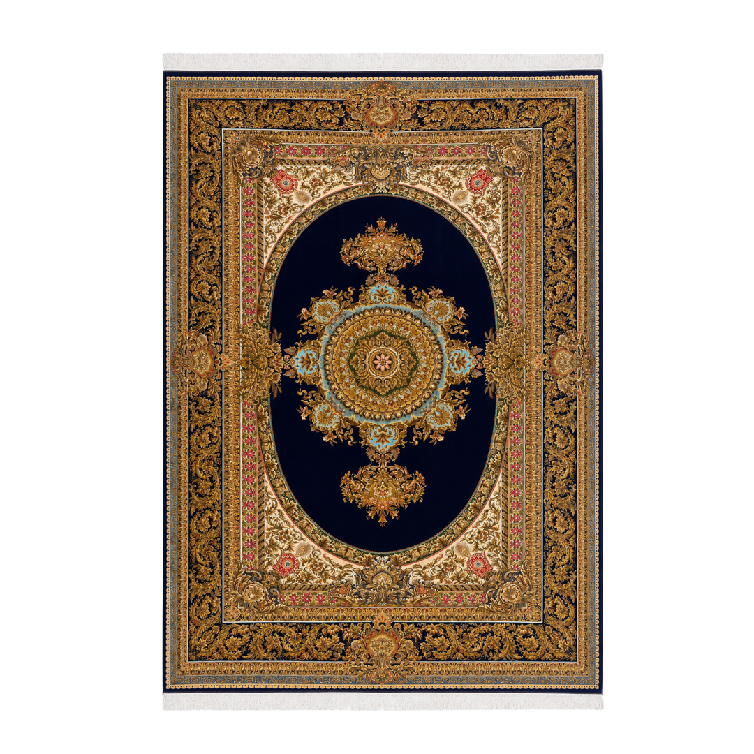 Silk Grace machine-made Persian Silk rug in Cobalt Blue, 300 × 200 cm