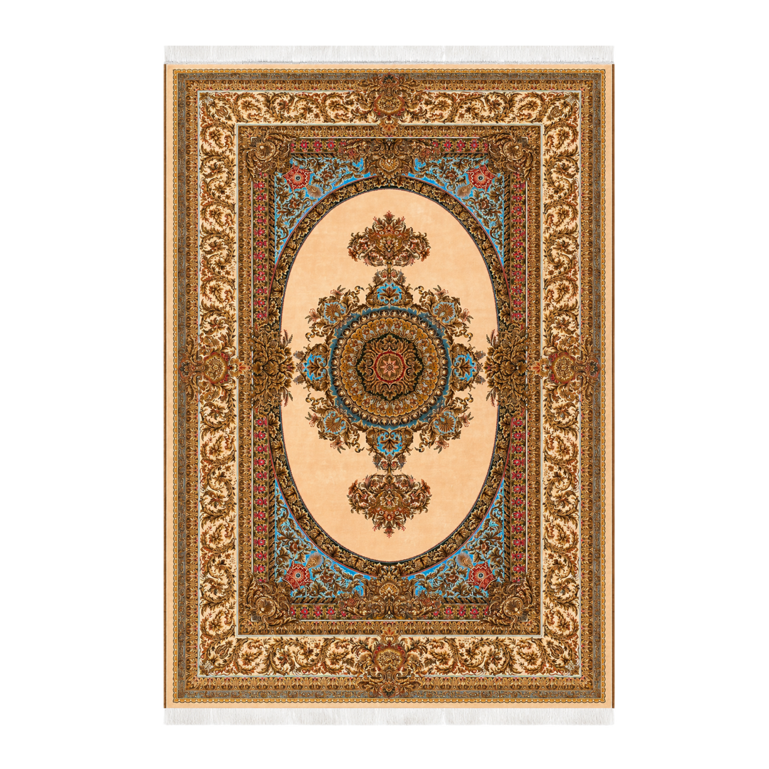 Silk Grace machine-made Persian Silk rug in Beige, 300 × 200 cm