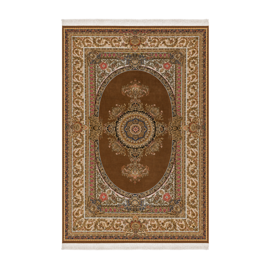 Silk Grace machine-made Persian Silk rug in Cinnamon, 300 × 200 cm
