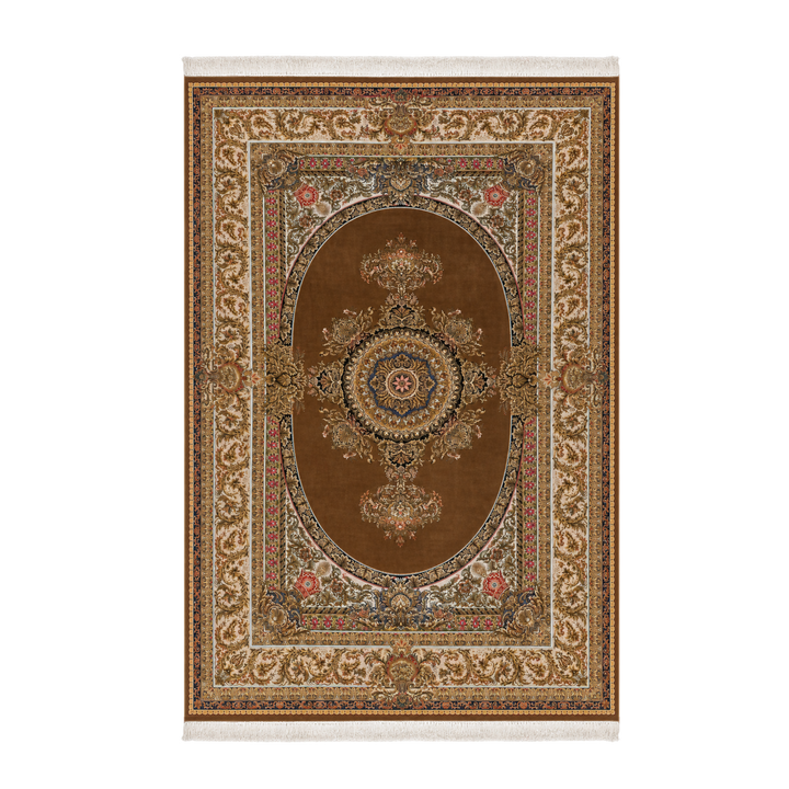 Silk Grace machine-made Persian Silk rug in Cinnamon, 300 × 200 cm