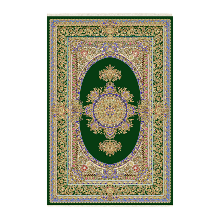Silk Grace machine-made Persian Silk rug in Dark Green, 400 × 300 cm