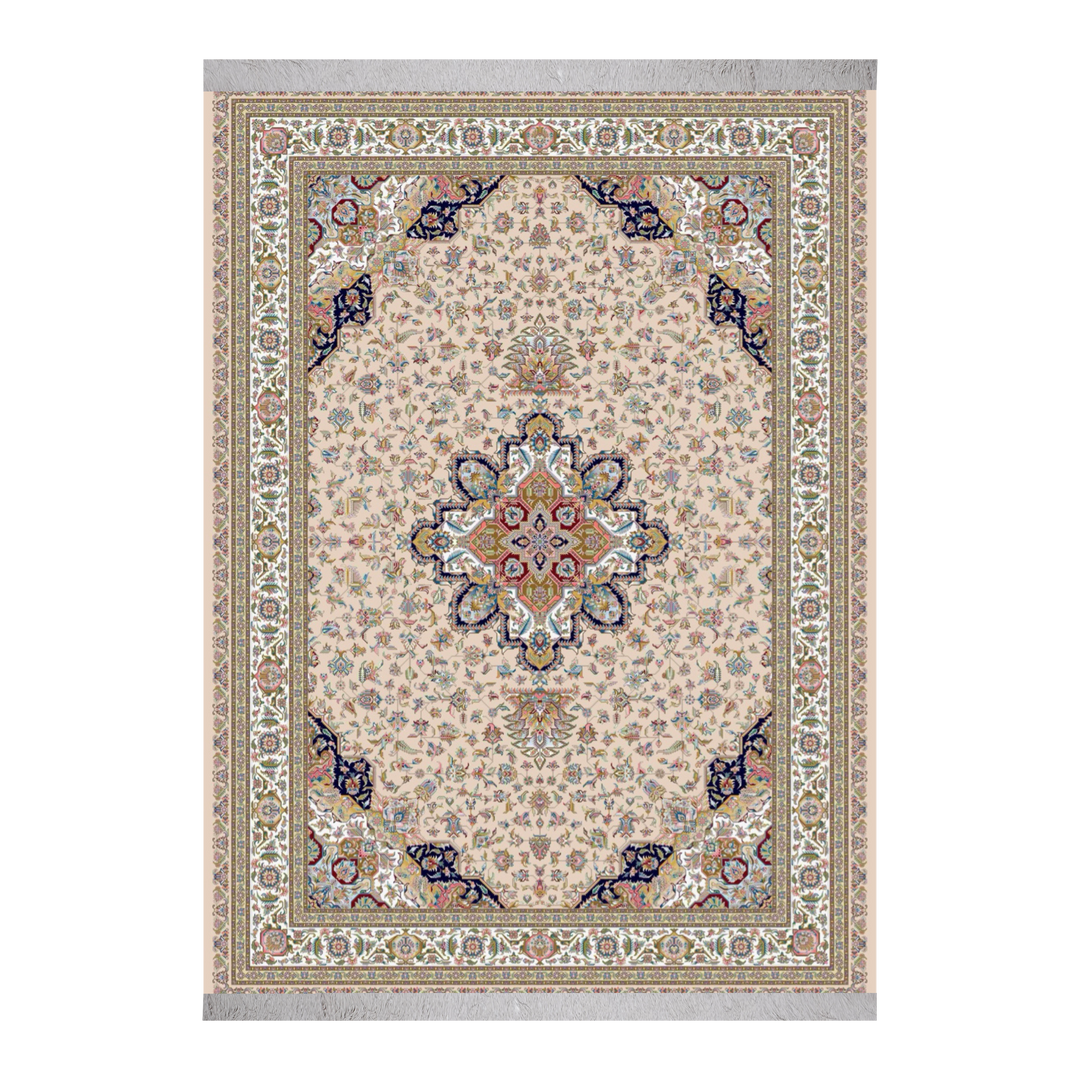 Pure Heritage machine-made Persian Silk rug in Beige, 350 × 250 cm