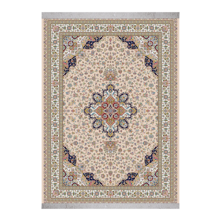 Pure Heritage machine-made Persian Silk rug in Beige, 350 × 250 cm