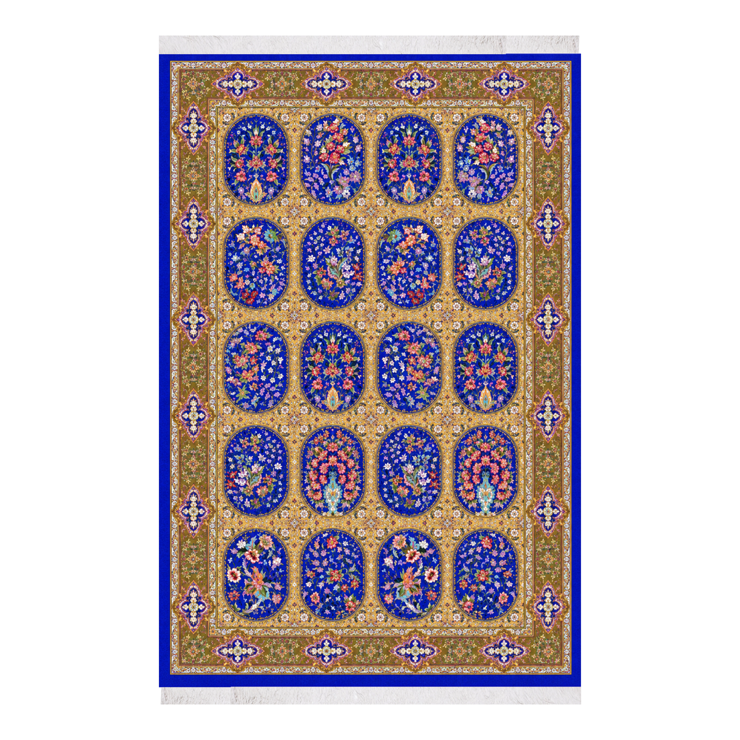 Royal Texture machine-made Persian Silk rug in Cobalt Blue, 225 × 150 cm
