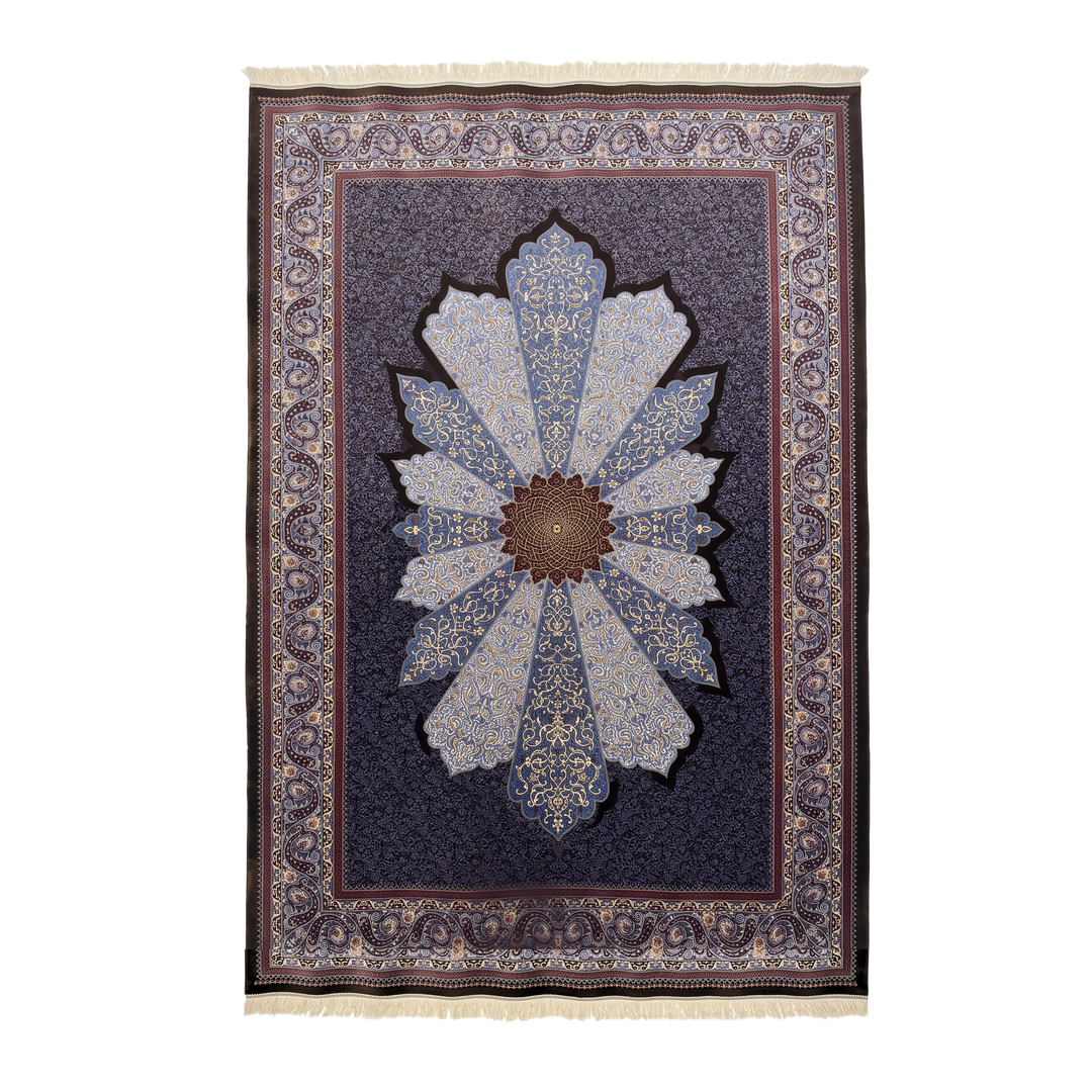 Shayna machine-made Persian Silk rug in Brown- 300 x 200 cm