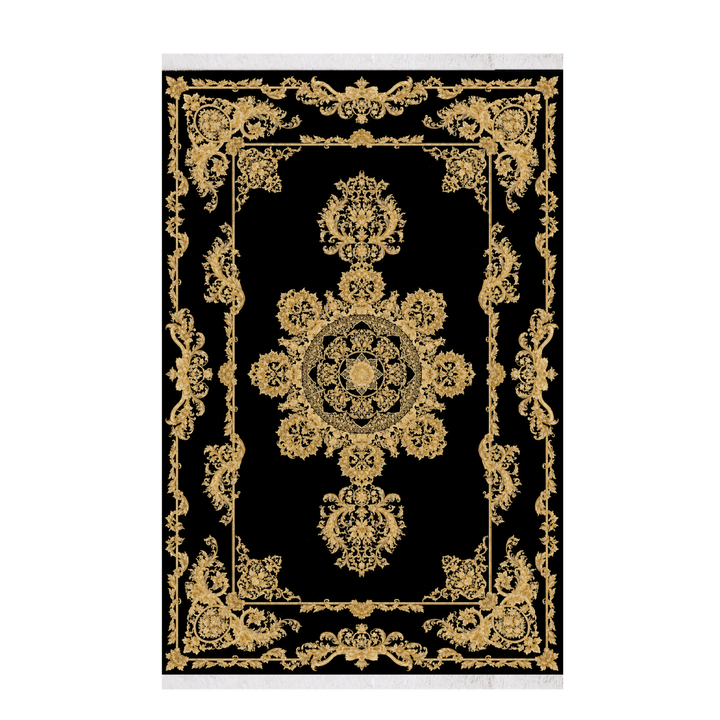Pearl Motion machine-made Persian Silk rug in Navy Blue, 300 × 200 cm