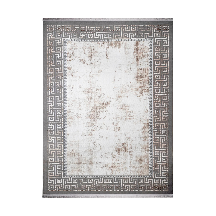 سجادة عصرية مصنّعة آليًا Flow Motion، بلون كريمي، 300 × 200 cm
