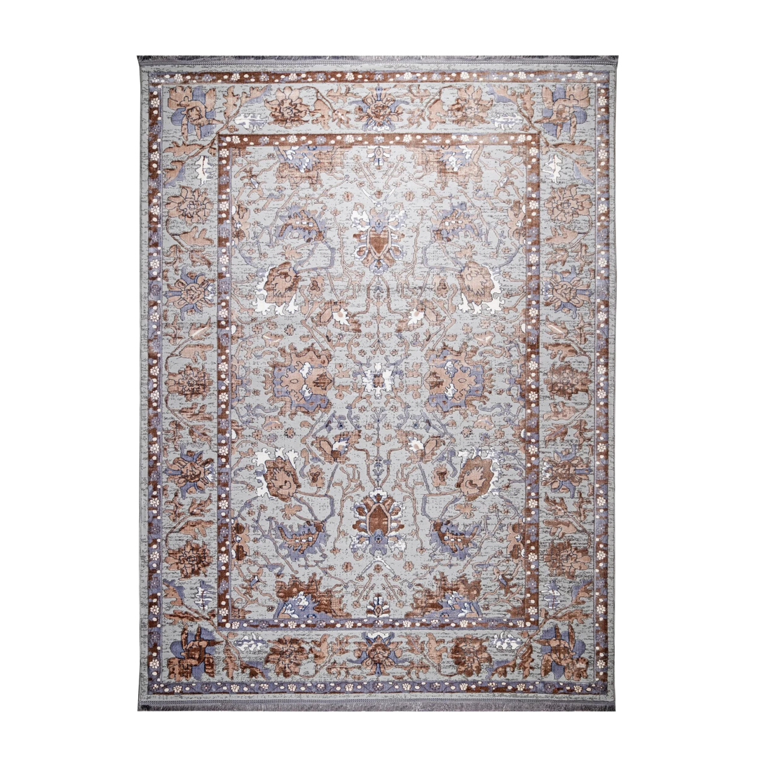 Metal Trace modern machine-made carpet in Silver, 300 × 200 cm