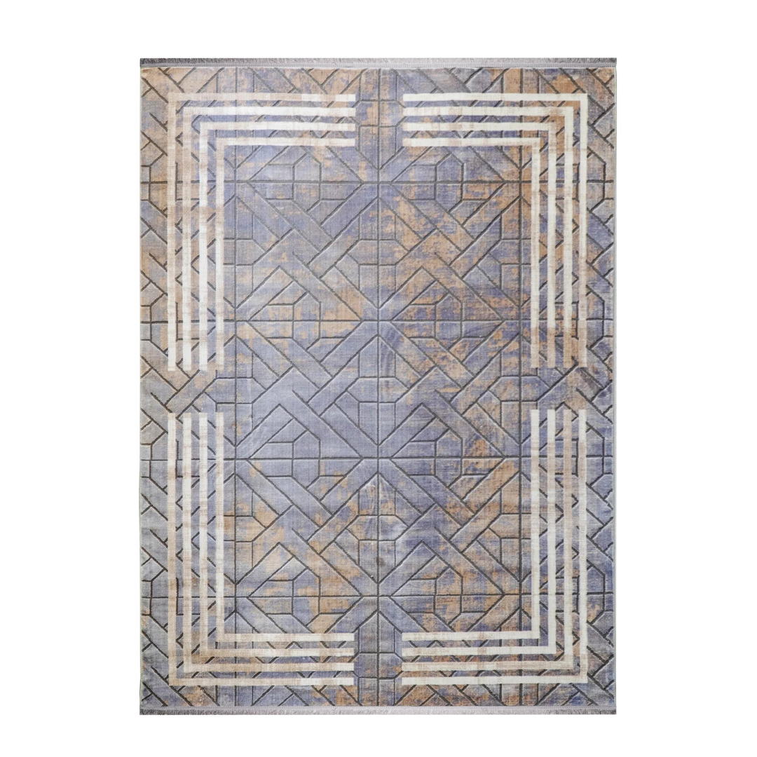 Path Line modern machine-made carpet in Silver, 300 × 200 cm