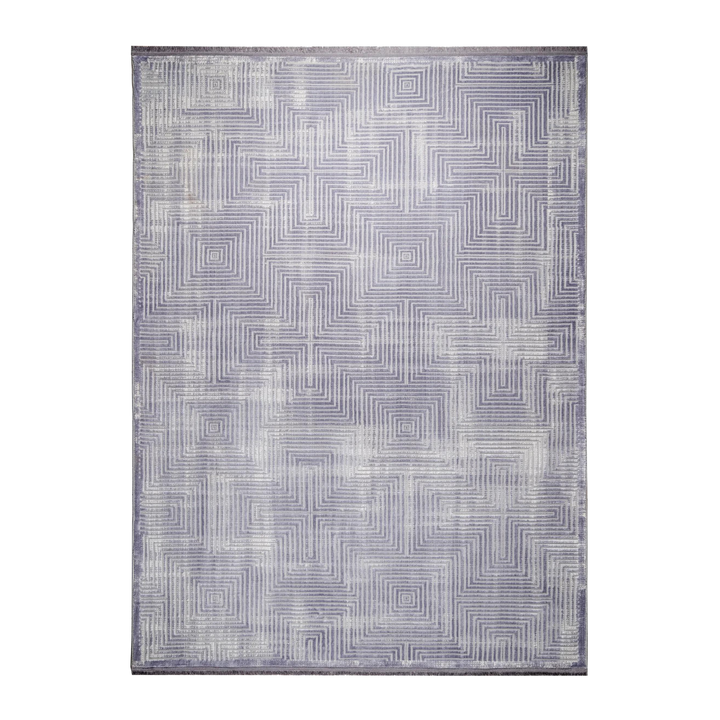 سجادة عصرية مصنّعة آليًا Soft Structure، بلون فضي، 300 × 200 cm