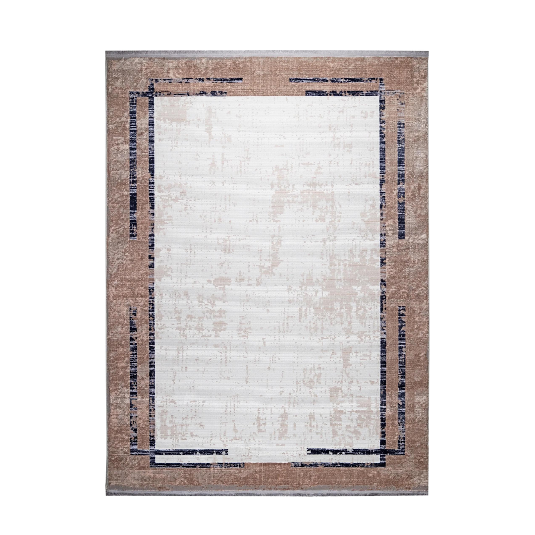 Flow Layer modern machine-made carpet in Cream, 300 × 200 cm