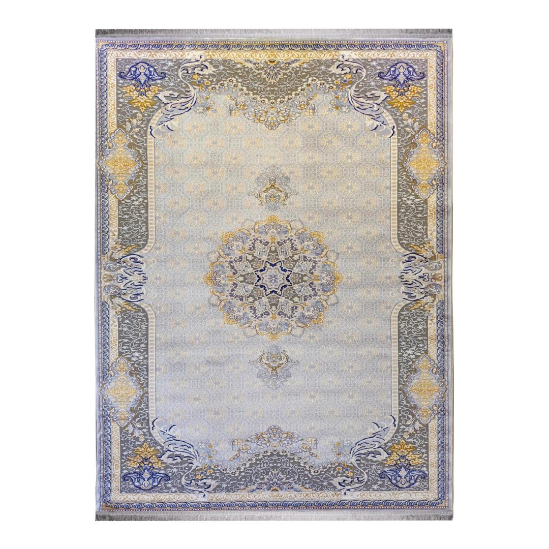 Metal Form modern machine-made carpet in Silver, 300 × 200 cm