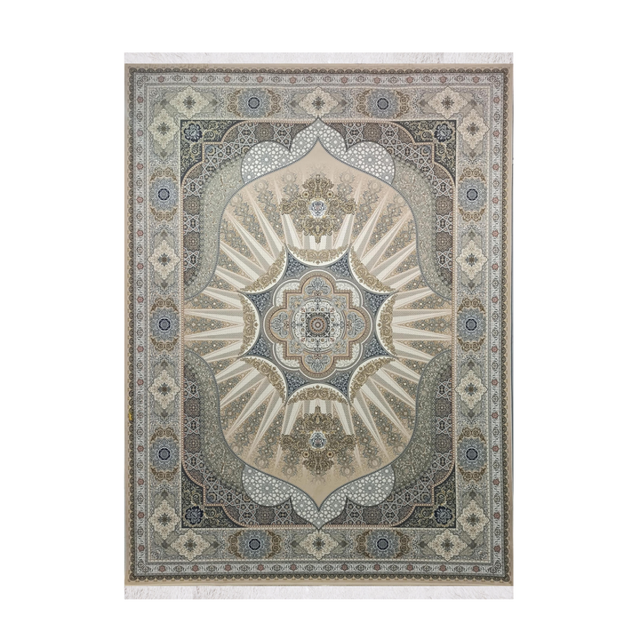 Luminous Field classic machine-made carpet in Beige, 225 × 150 cm