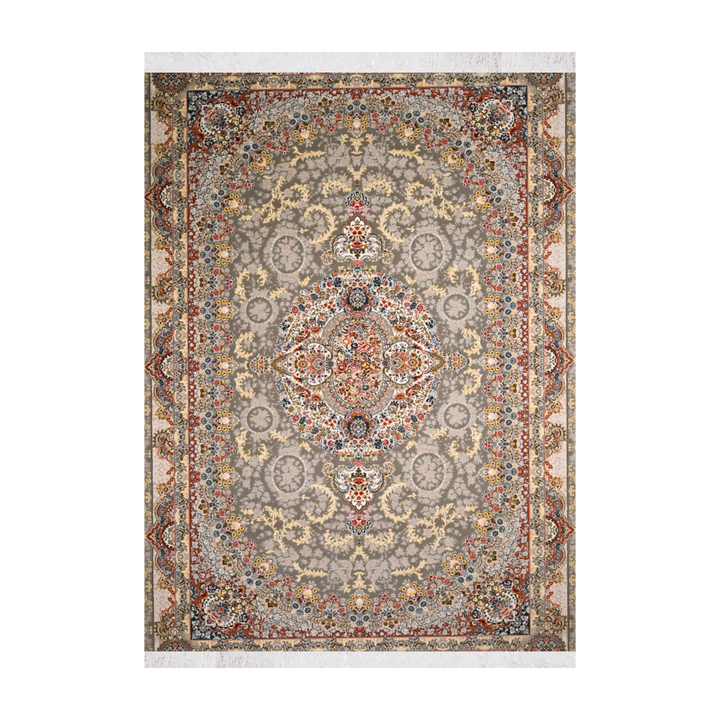سجادة كلاسيكية مصنّعة آليًا Mirror Garden، بلون فضي، 225 × 150 cm