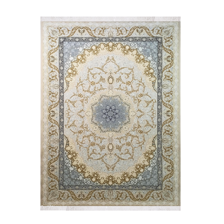 سجادة كلاسيكية مصنّعة آليًا Serene Frame، بلون بيج، 225 × 150 cm