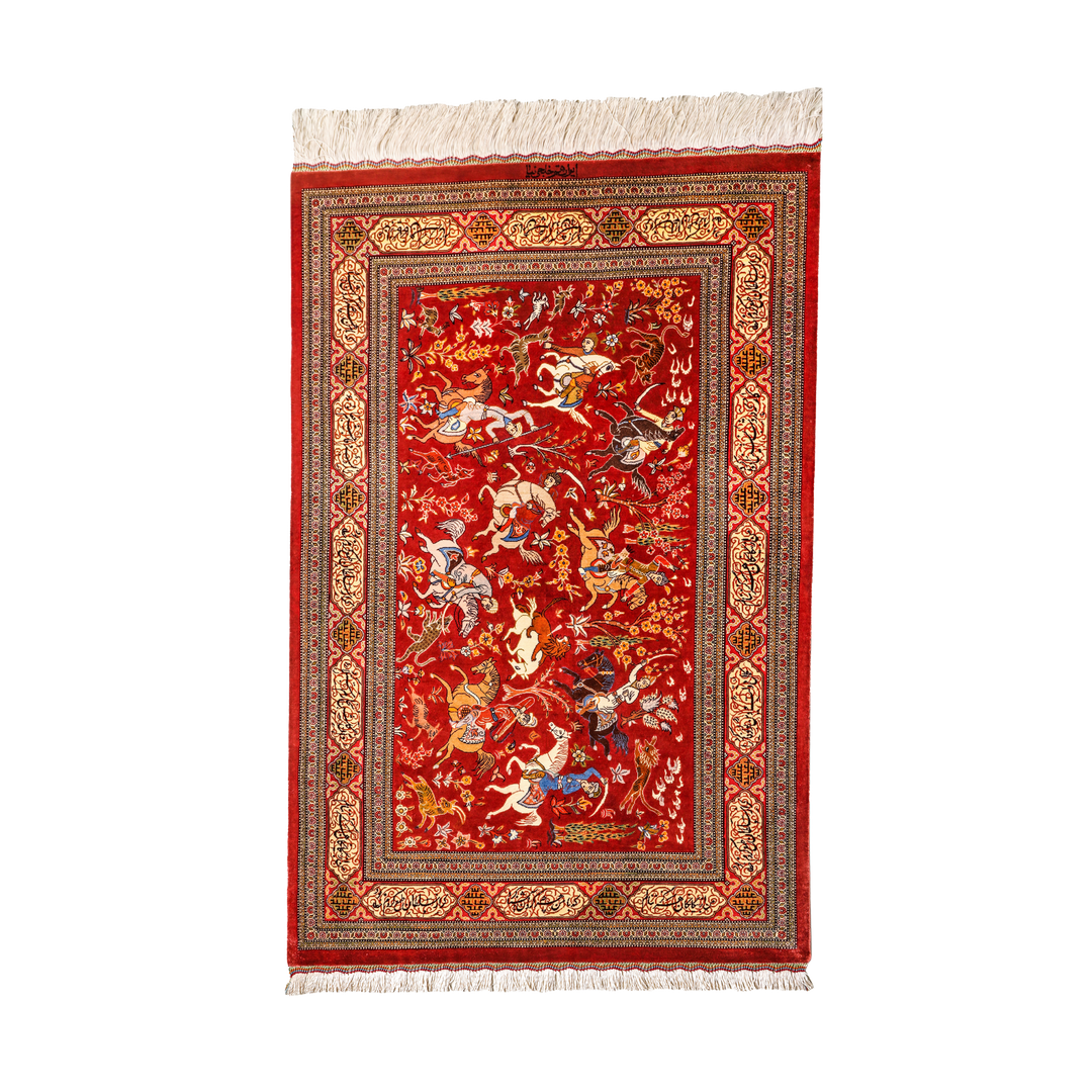 Hunting Persian handmade rug