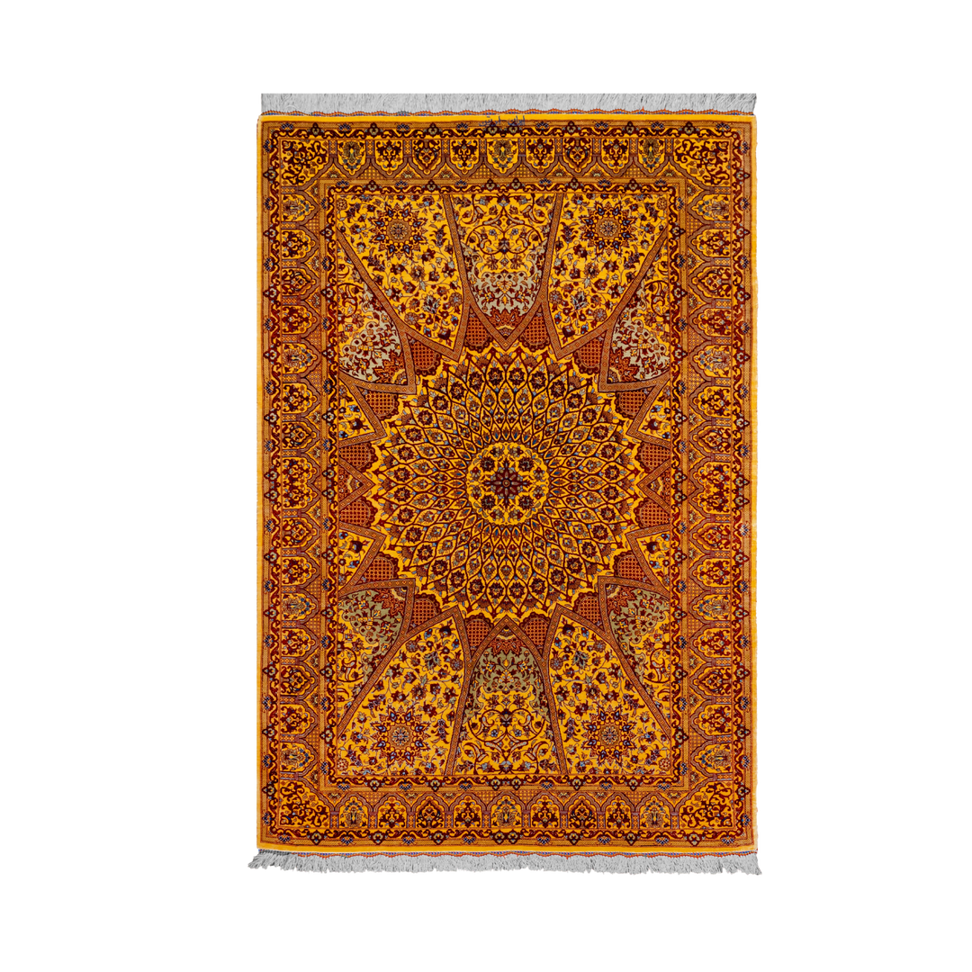 Hand Made Rug Sunbrust Medallion
