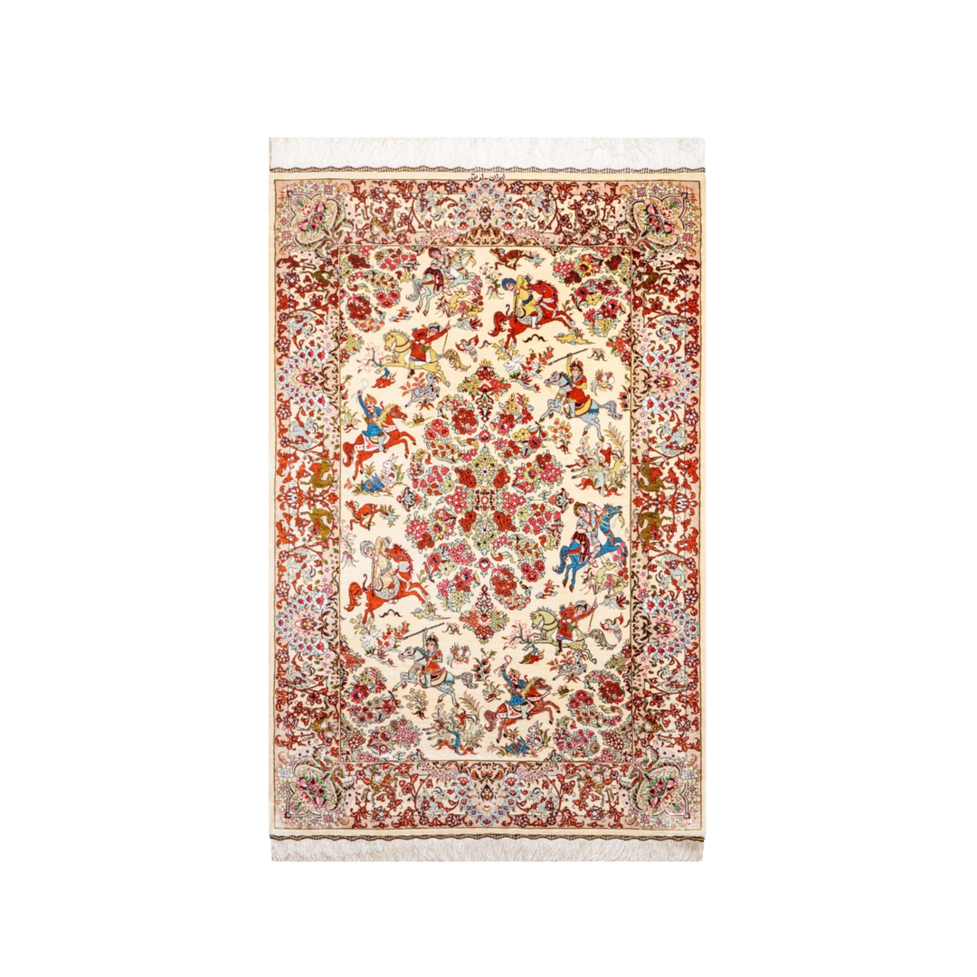 Hunting Persian handmade rug