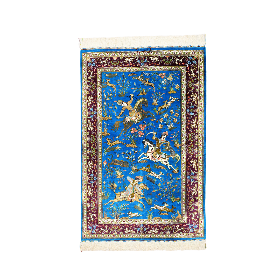 Hunting Persian handmade rug