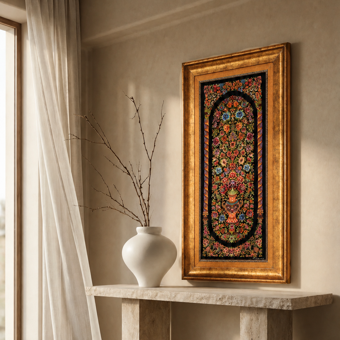 Hand Made Rug Floral Vase