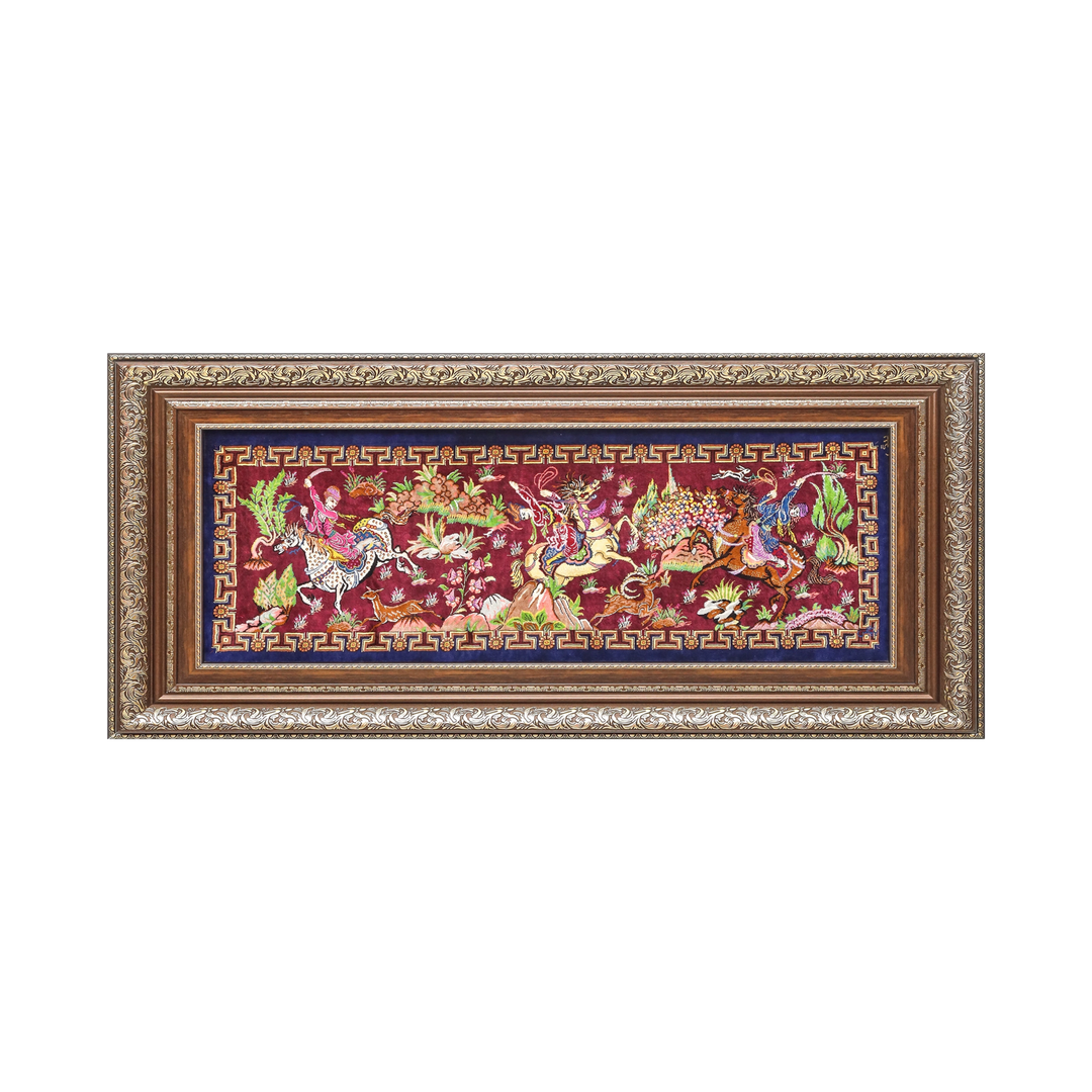 Hunting Persian handmade rug