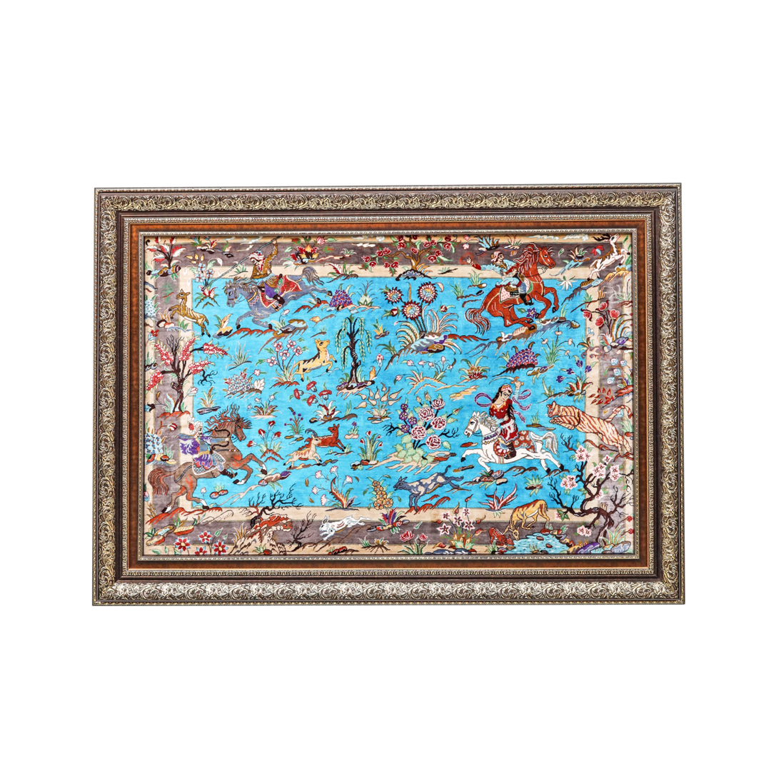 Hunting Persian handmade rug