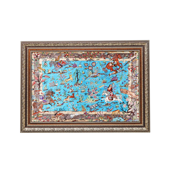 Hunting Persian handmade rug