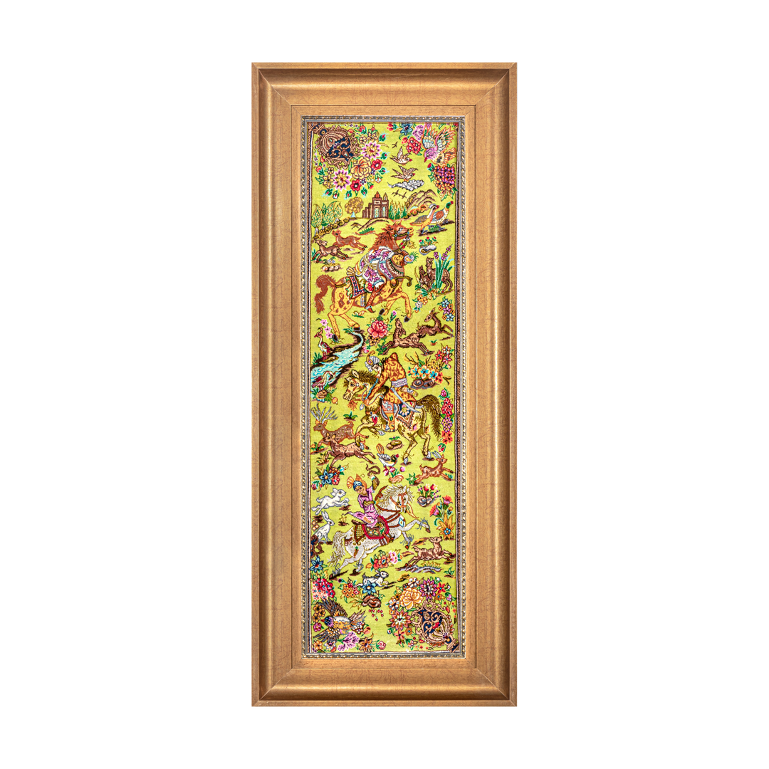 Hunting Persian handmade rug