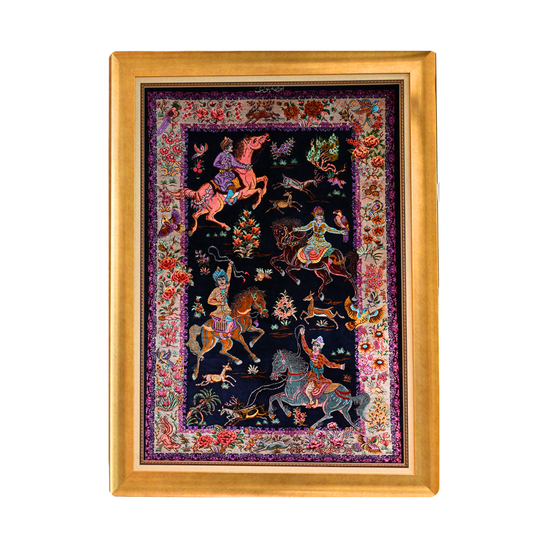 Hunting Persian handmade rug