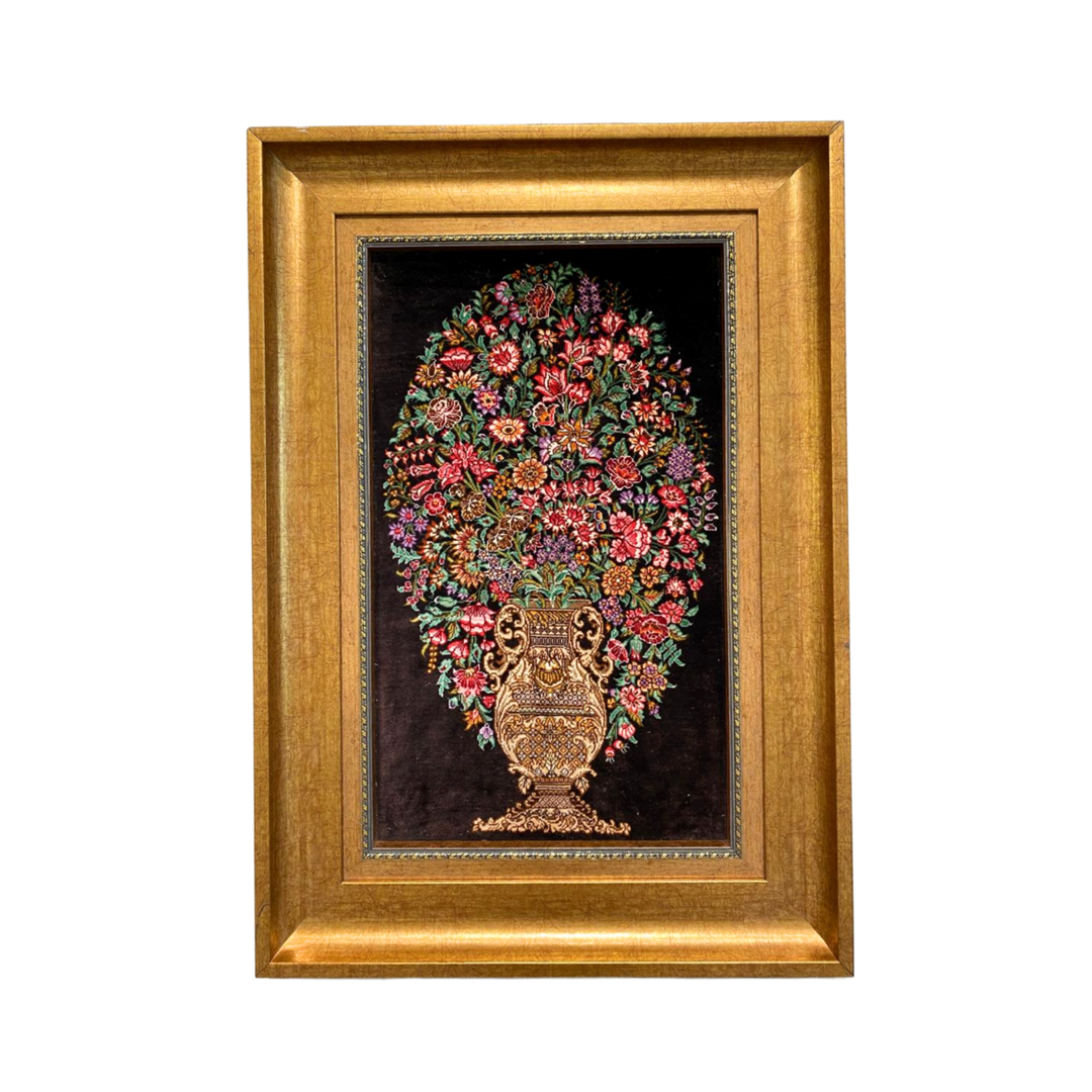 Vase of flowers Persian handmade rug
