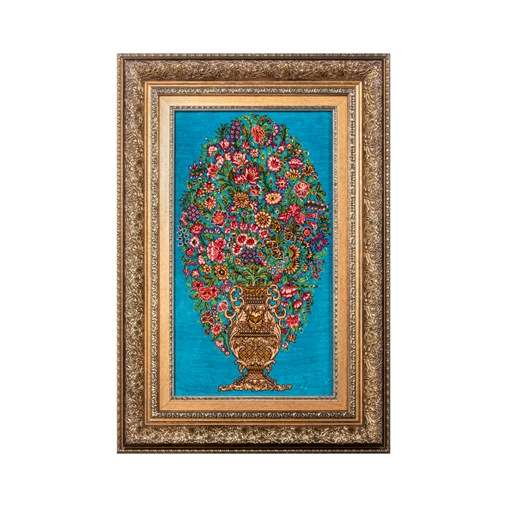 Vase of flowers Persian handmade rug