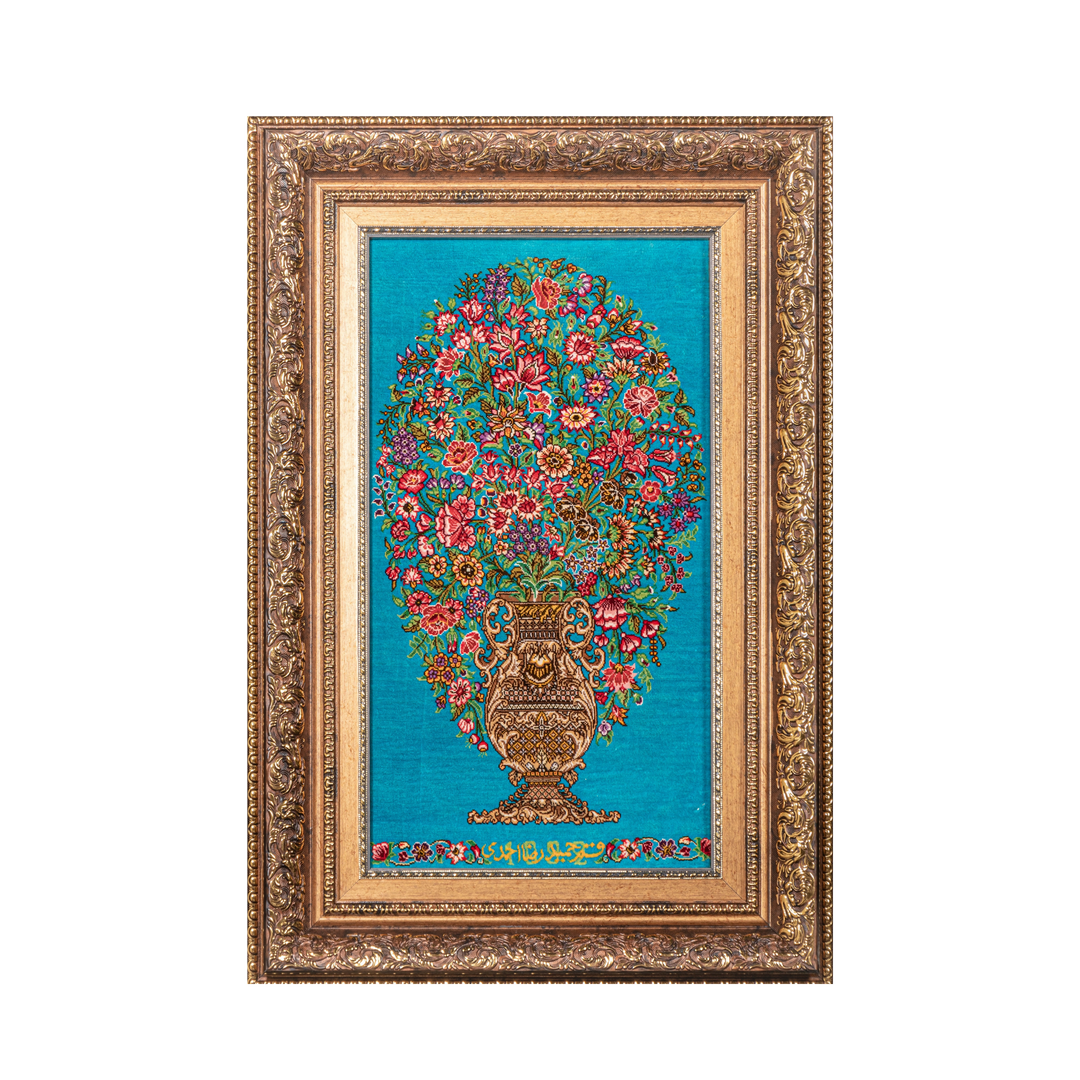Vase of flowers Persian handmade rug