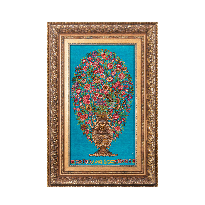 Vase of flowers Persian handmade rug