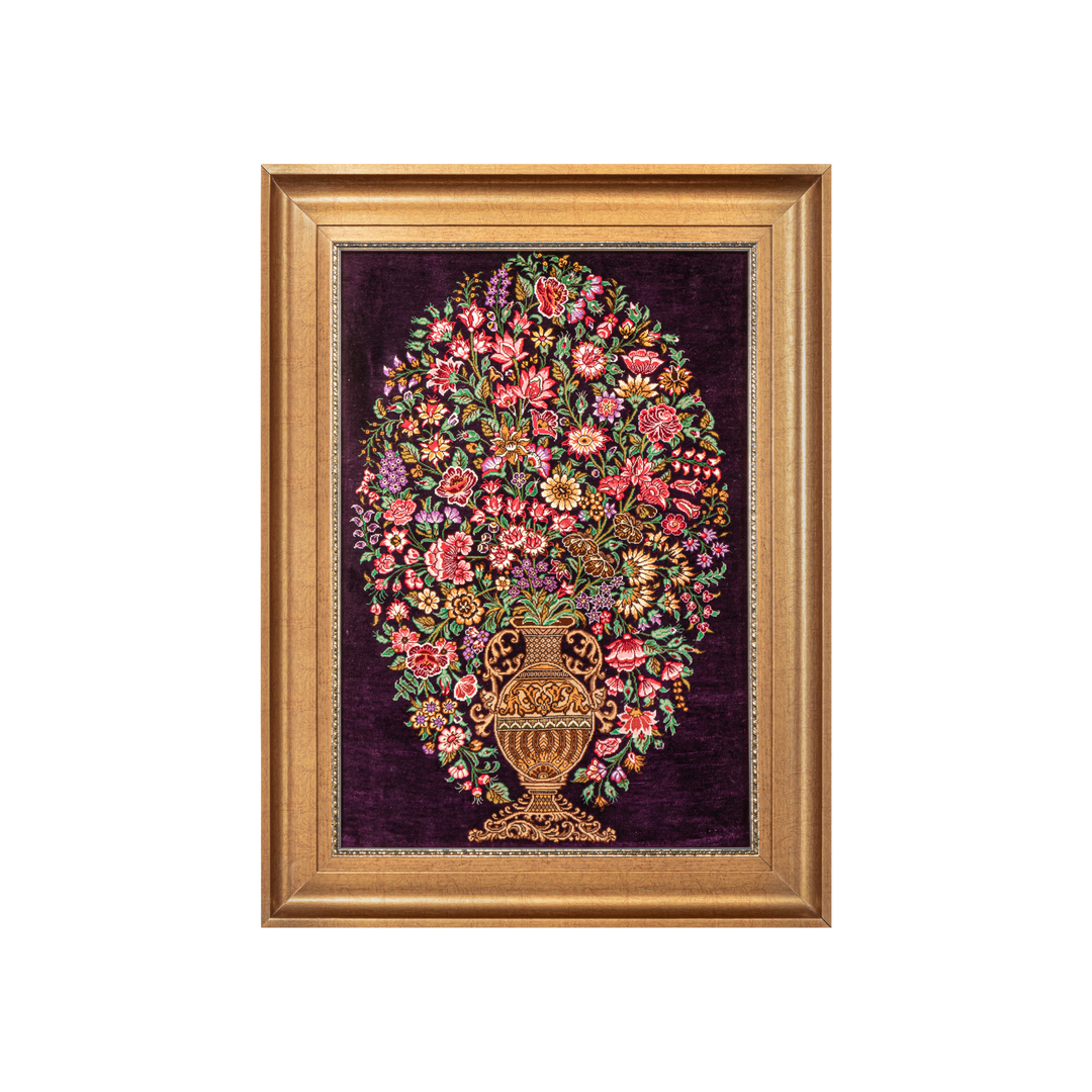 Vase of flowers Persian handmade rug