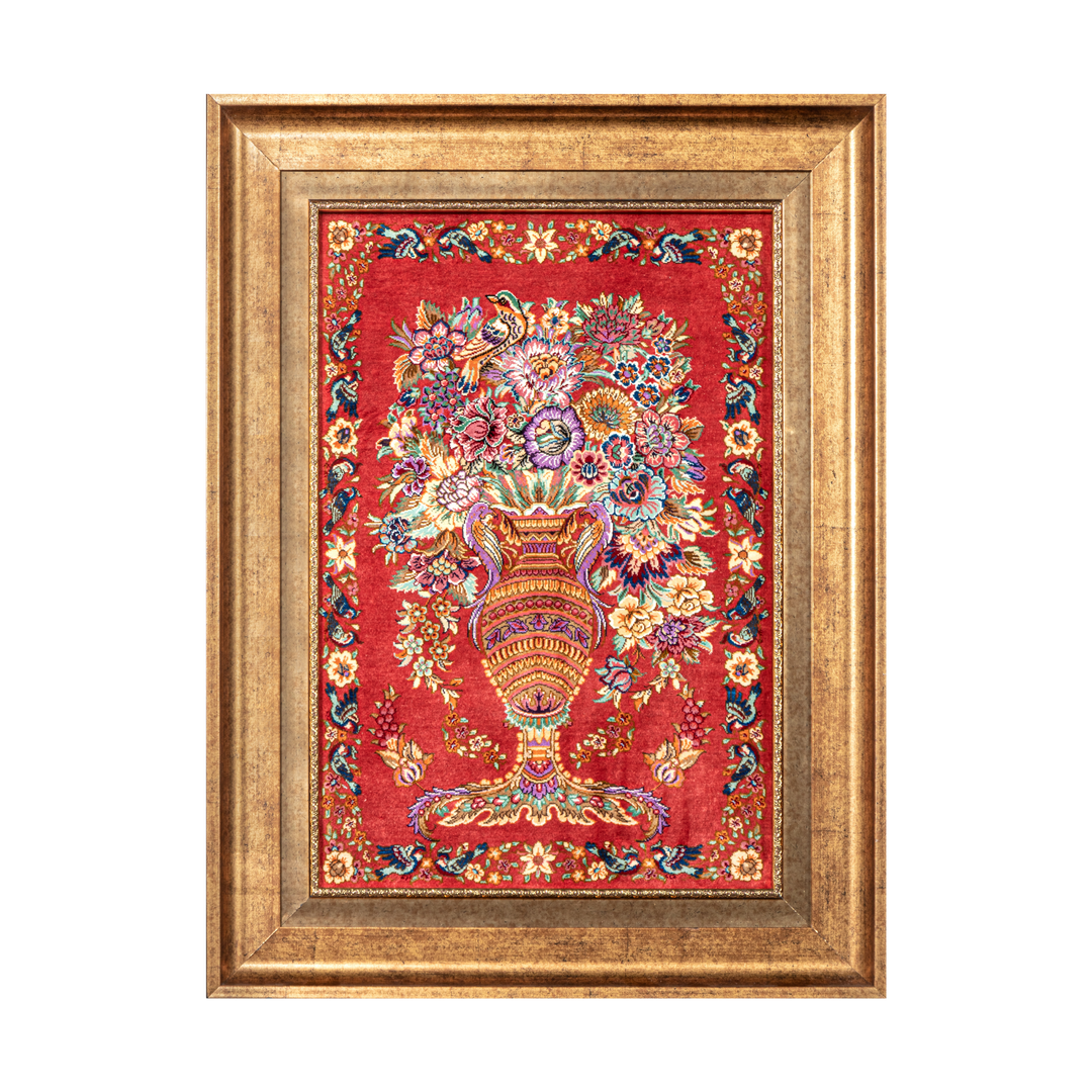 Vase of flowers Persian handmade rug