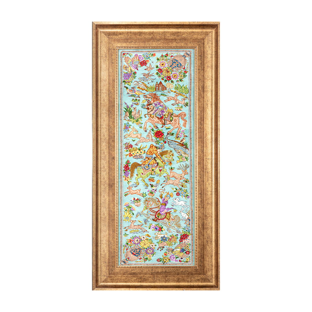 Hunting Persian handmade rug