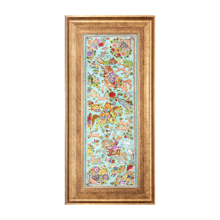Hunting Persian handmade rug