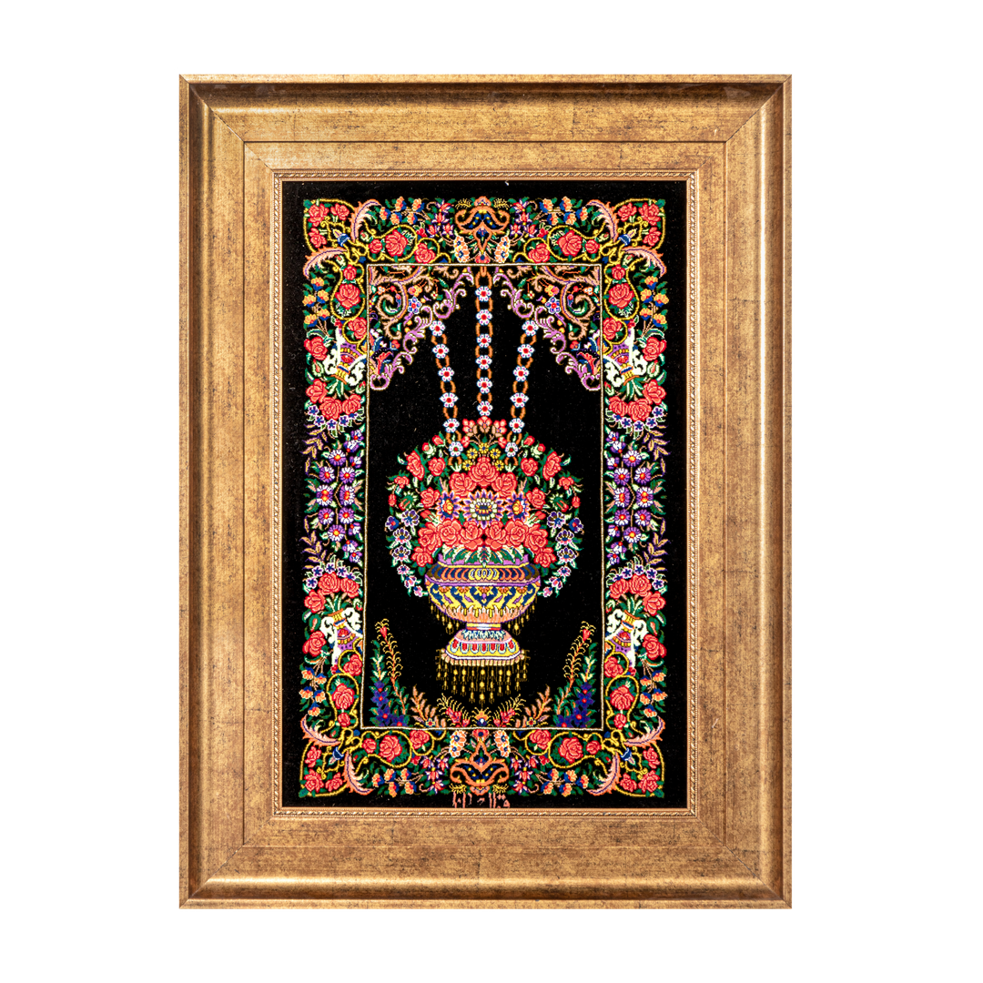 Vase of flowers Persian handmade rug