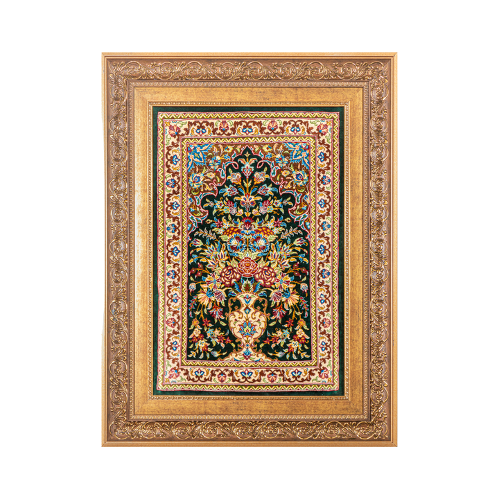Hand Made Rug Vase of flowers