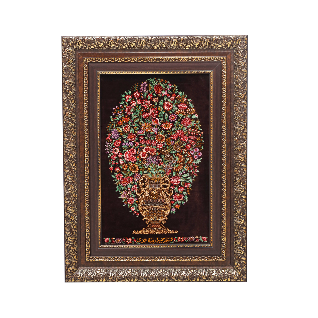 Vase of flowers Persian handmade rug