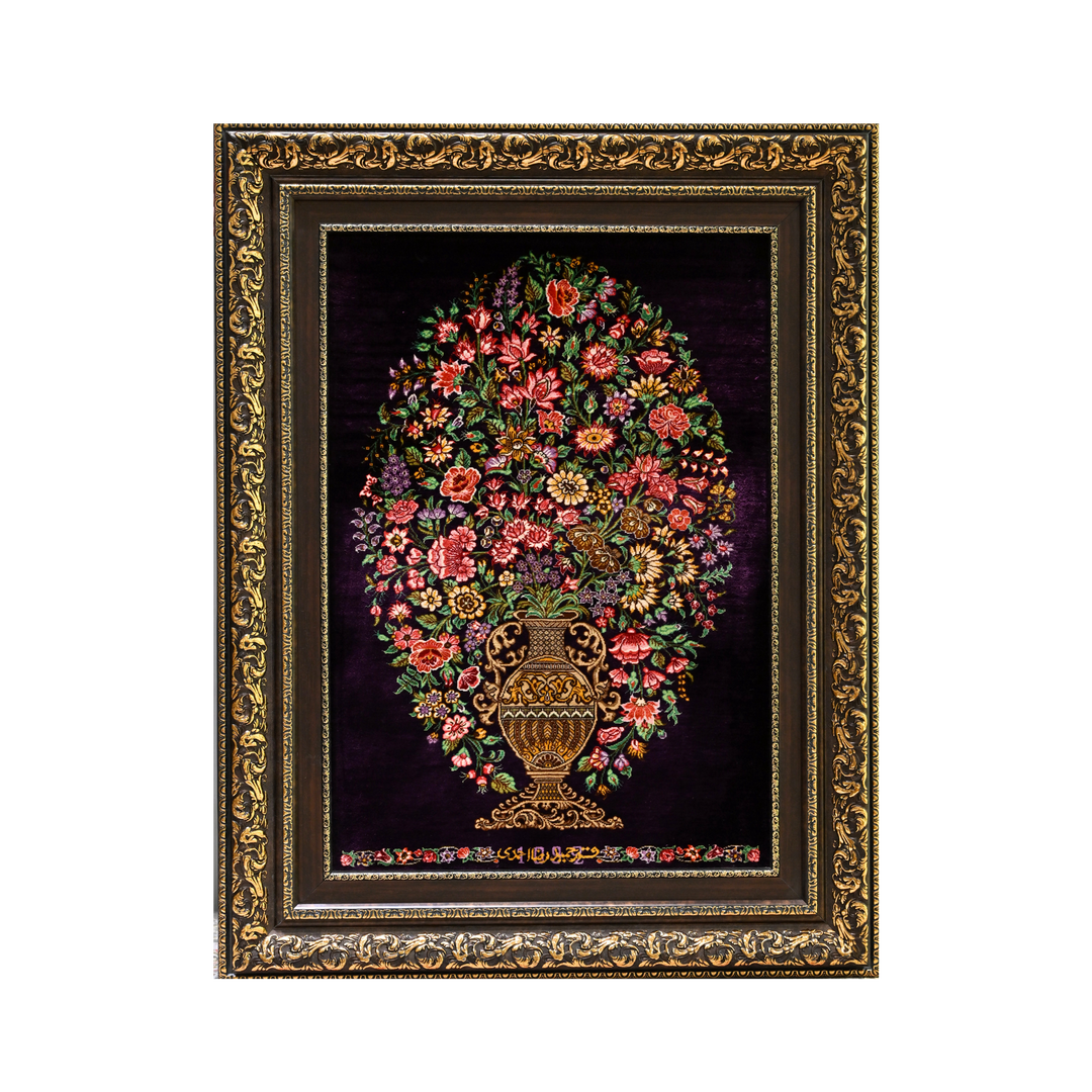 Vase of flowers Persian handmade rug