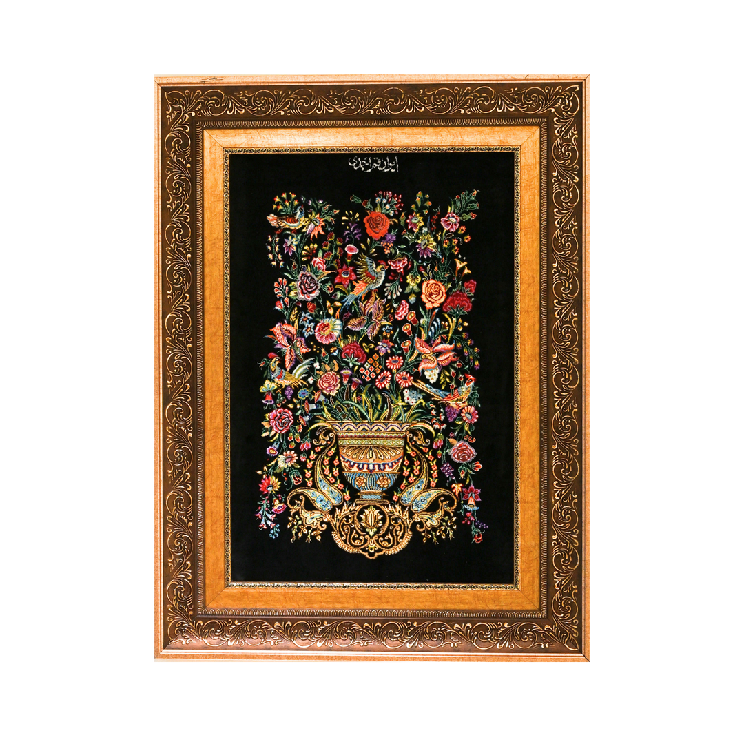 Vase of flowers Persian handmade rug